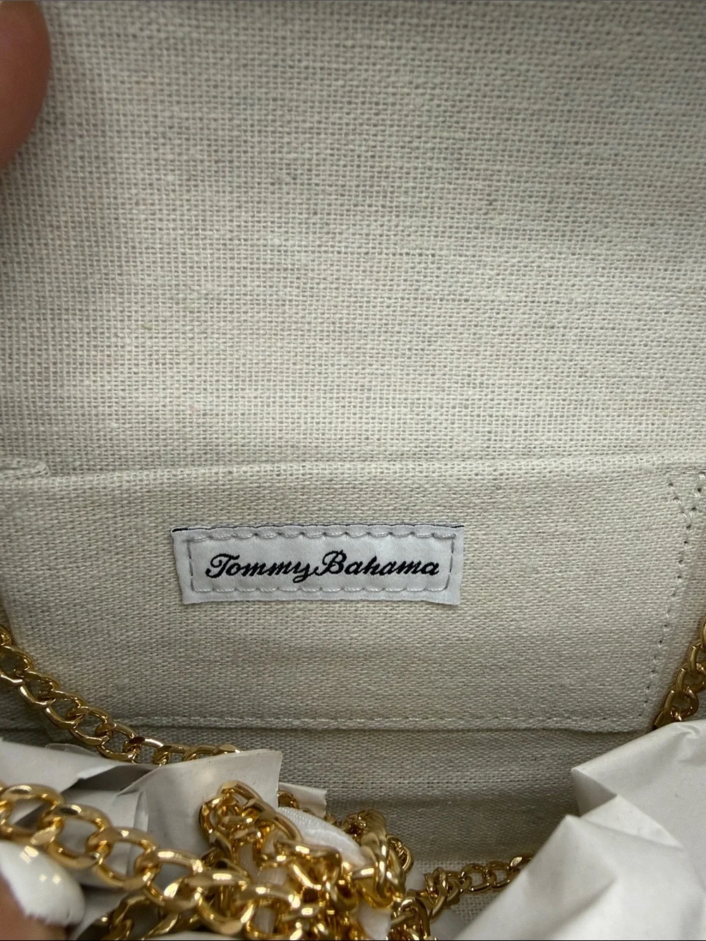 Tommy Bahama | Classic Woven Handbag w/ Bamboo Handle & Crossbody Chain 🌴